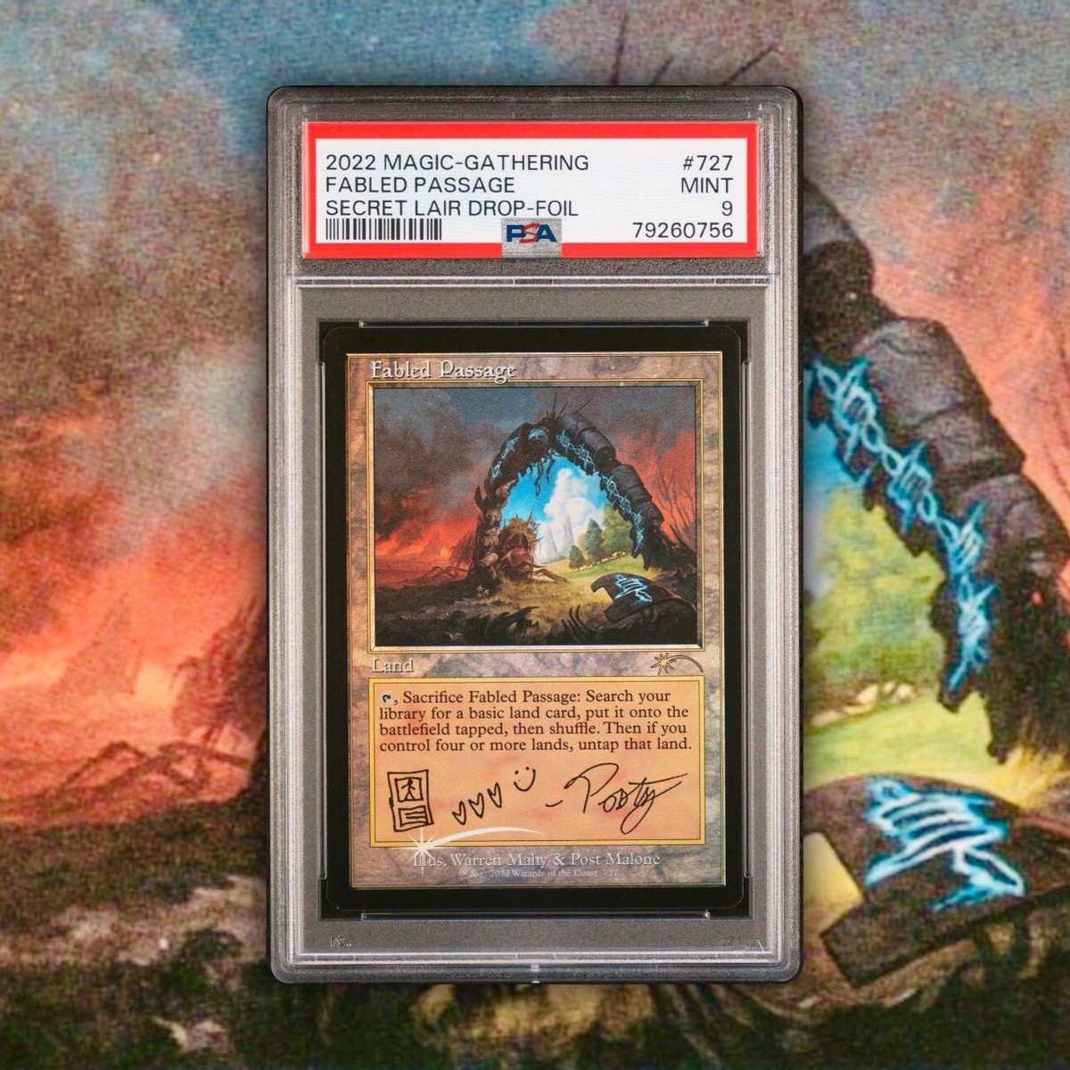 MTG Secret Lair x Post Malone: 727 Fabled Passage FOIL - PSA 9 | eBay