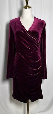 Alex Marie Dress Sheath Gown 22W Bodycon Long Sleeve Velvet Red Mahogany  $188 | eBay
