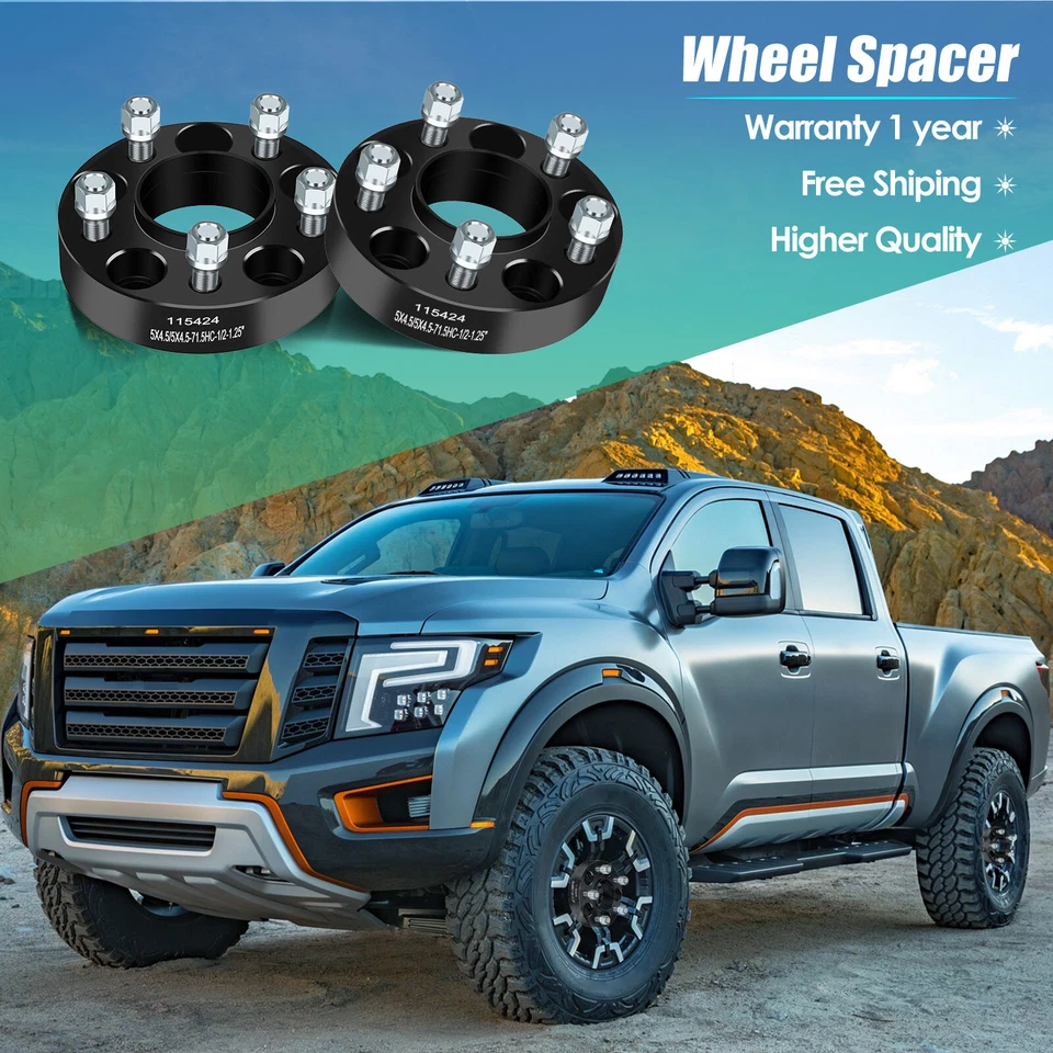 4PC 1.25" Hubcentric 5x4.5 5x114.3 Wheel Spacers for Jeep Wrangler Jeep Liberty - Image 2 of 4