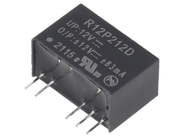 R12P212D Wandler: Dc/Dc 2W Ueing: 10,8-13,2V Uausg: 12VDC Uausg2: -12VDC Recom-image