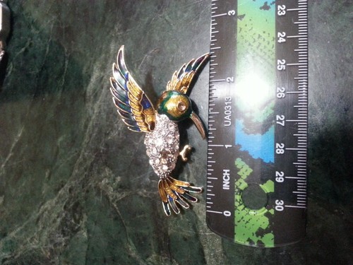 SPILLA COLIBRÌ STRASS E SMALTO - Foto 3 di 6