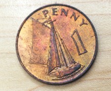 1966 Gambia 1 Penny Sailing Boat