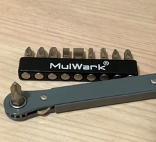 11pc Right Angle Screwdriver 1/4 Mini Ratchet Wrench Close Quarters Pocket NEW