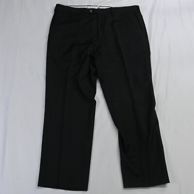 Lanvin 52 / 34 x 29 Black Superfine Flat Front Wool Dress Pants
