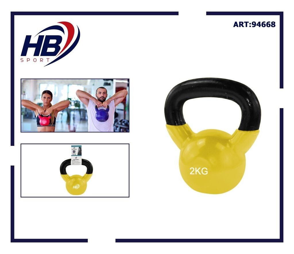 Kettlebell Peso In Ghisa Manubrio Per Palestra Crossfit Fitness 2Kg dfh