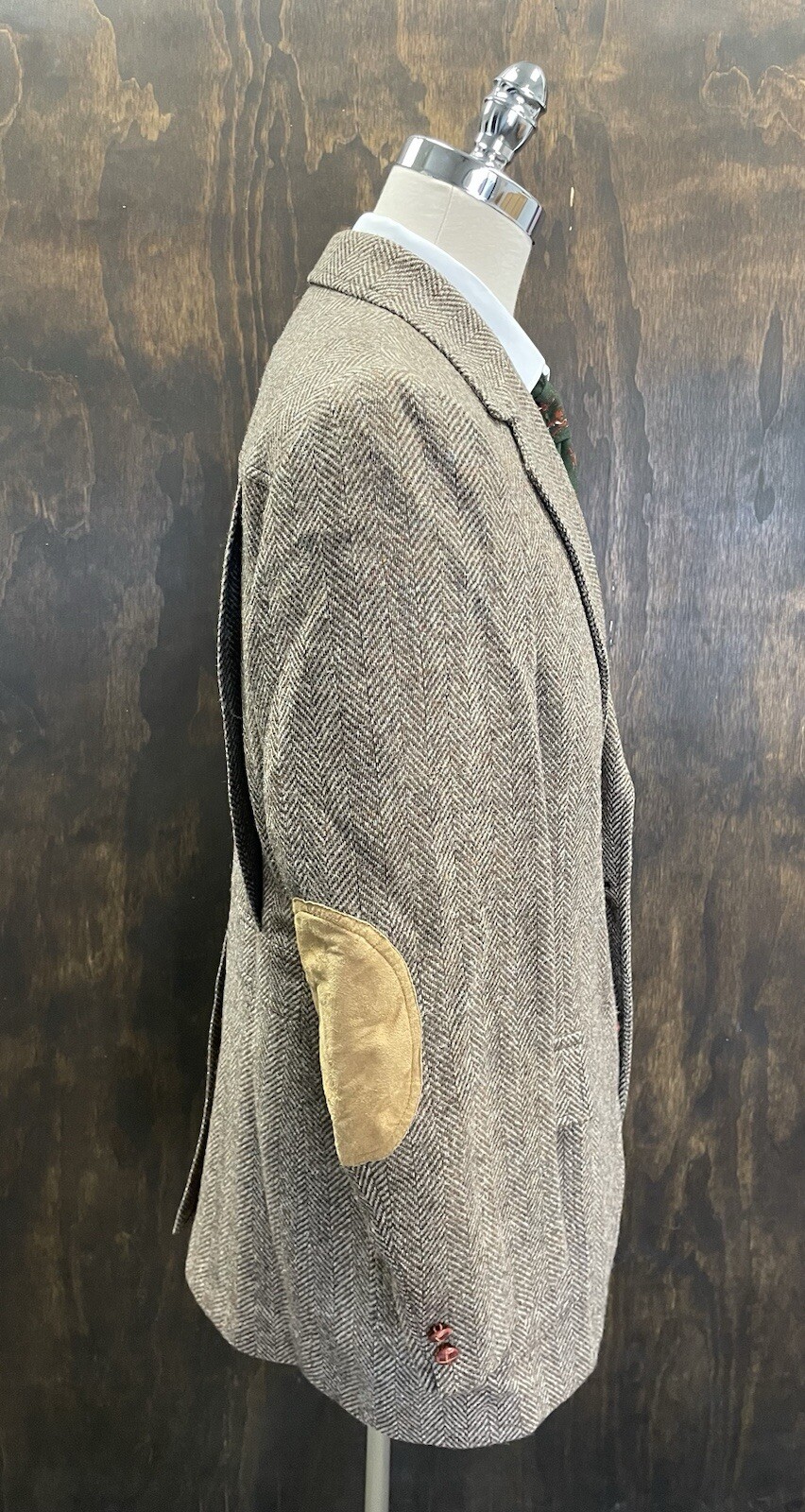 PENDLETON Vintage Suede Elbow Patch Herringbone T… - image 6