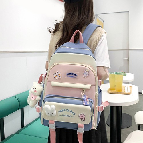 5Pcs Women Girls School Bag Backpack Kawaii Student Bookbag Rucksack Waterproof - Picture 4 of 38