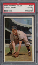 1953 Color Bowman #134 Johnny Pesky PSA 6