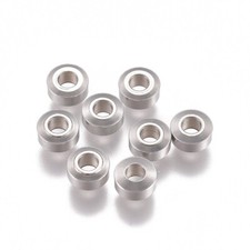 200 pcs 304 Stainless Steel Flat Round Spacer Beads Crafts Jewelry Making 4x2mm