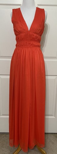 NWT Gianni Bini size 0 orange sleeveless long maxi dress womens
