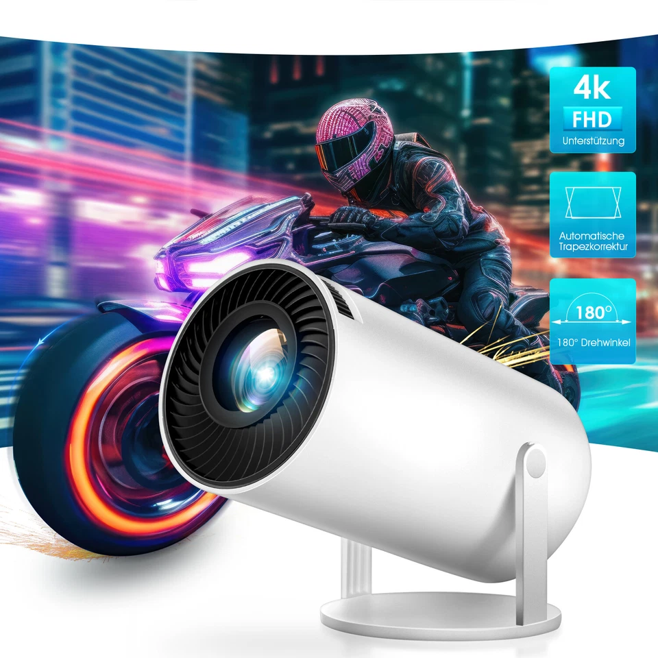 Mini 4K Beamer UHD Heimkino Projektor LCD 5G WiFi Bluetooth Android Taschenkino - Bild 4 von 4