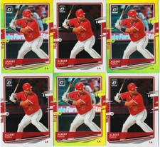 ALBERT PUJOLS 6 CARD LOT 2020 OPTIC LIME GREEN PRIZM RERACTOR # 193 +BASE ANGELS