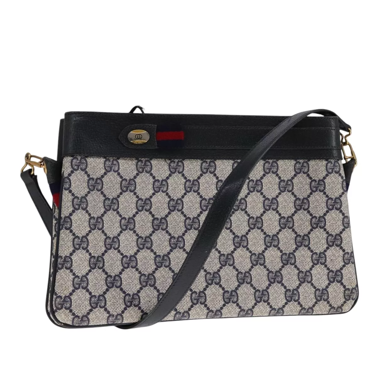 Sac à bandoulière GUCCI GG Supreme Sherry Line PVC rouge marine authentique 111590