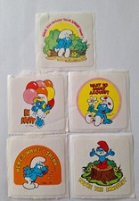New LOT OF 5 VINTAGE 1983 SMURF STICKERS BY PEYO "Do You Want To Smurf Around"