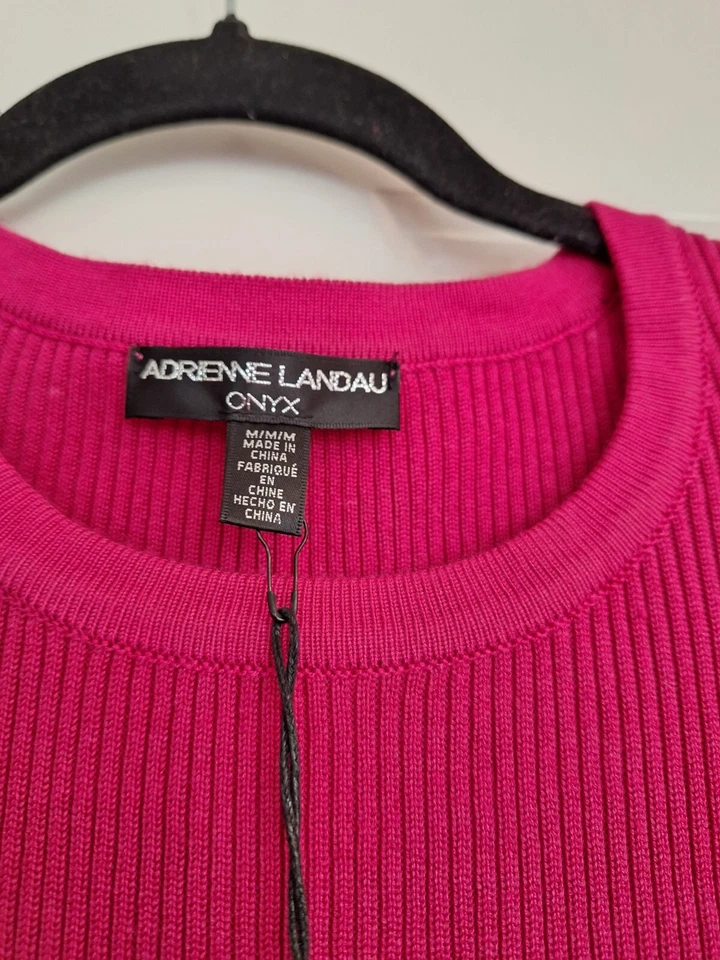 Top Adrienne Landau color rosa vino con piel sintética talla M Foto 2 de 4