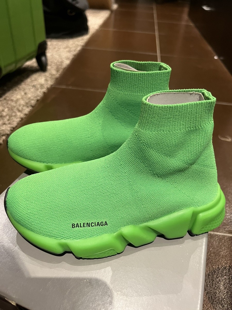 Balenciaga Green NIB Kids' Speed LT Sock Sneaker Size 29-30