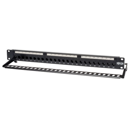 Tripp Lite Patch Panel 24-Port 1U Rackmount Cat5e Feedthrough RJ45 - 第 3/4 張圖片