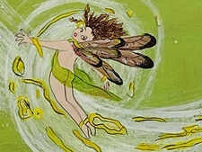 ACEO Original Acrylic Painting. Twisted Wind 'Off Jewelry' Fairy. By Gabriela H.