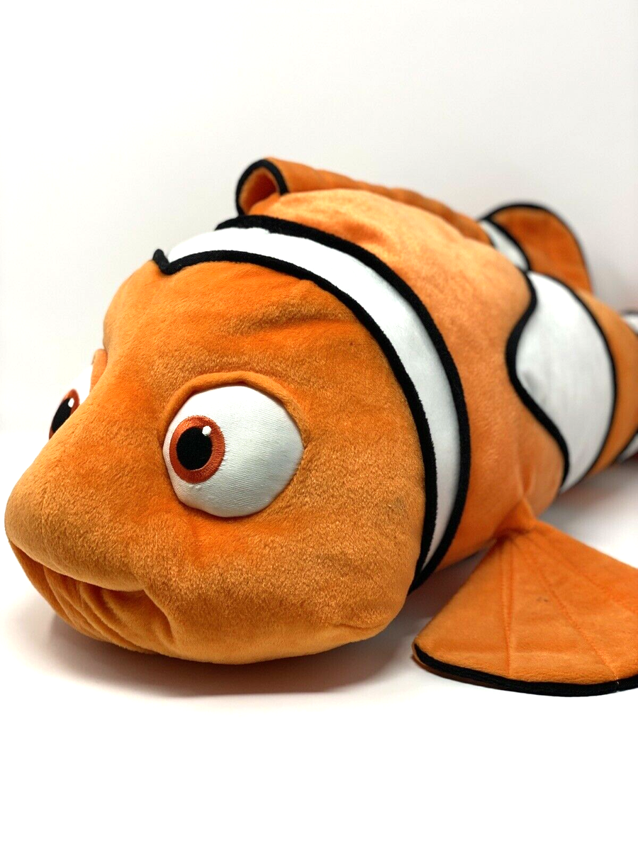 Hasbro Disney Pixar Finding Nemo Large Jumbo Clown Fish Plush Toy Plush EUC  DVD