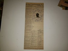 Snuffy Stirnweiss 1945 Sporting News Crossword Puzzle VERY RARE!