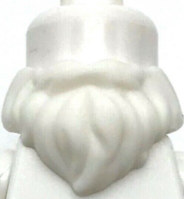 Lego New White Minifigure Beard Medium Short Santa Claus Piece