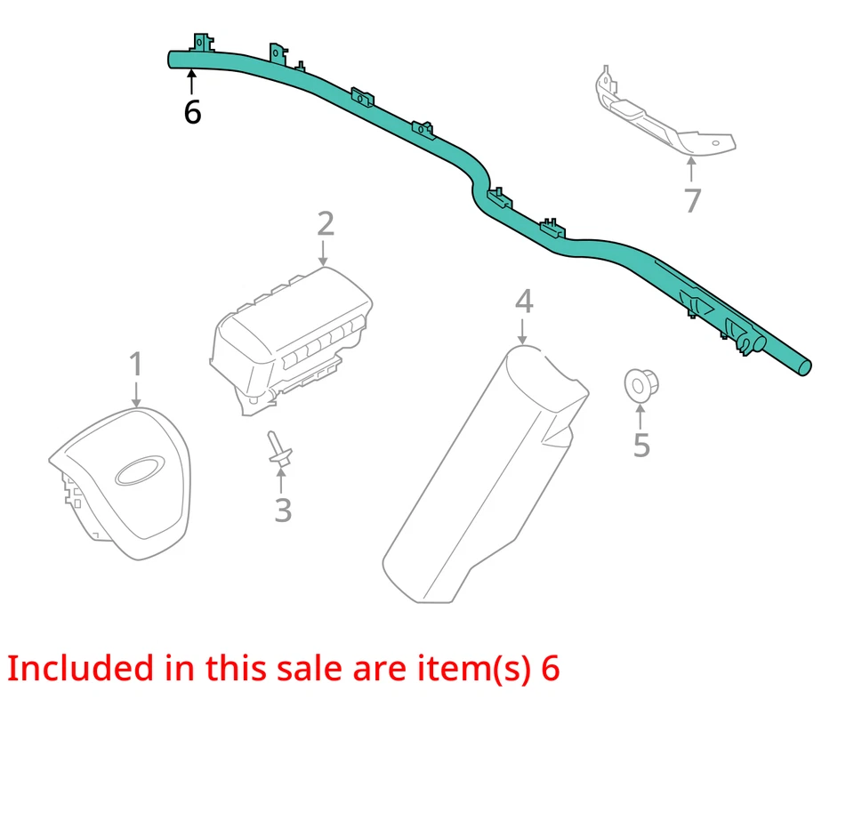 2019-2023 FORD RANGER PASSENGER RIGHT UPPER ROOF CURTAIN SRS AIRBAG Foto 3 de 4