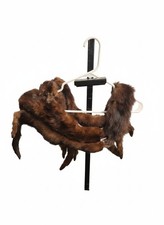 Vintage mink fur stole, Featuring 4 full pelts With heads, tails, and paws.