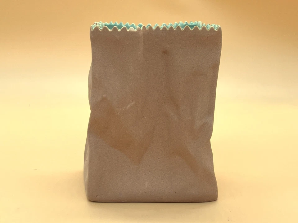 Rosenthal Studio Line, Germany brown Crushed Paper Bag, Do Not Litter Collection - Image 4 of 4