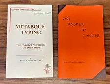 ORIGINAL Vtg 2 Books One Answer To Cancer & Metabolic Typing Dr. William Kelley
