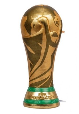 FIFA World Cup 2026 Plüschfigur Gold WM Pokal 25 cm Geschenk Idee Deko Party 26