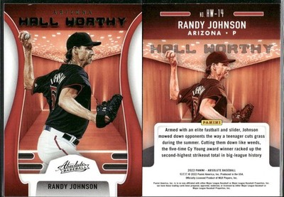   2022 Panini-Absolute - Hall Worthy - Randy Johnson Diamondbacks #HW-14 Green 