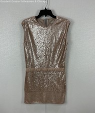 NTW Halston Women's Beige Sequin Dress Size 4