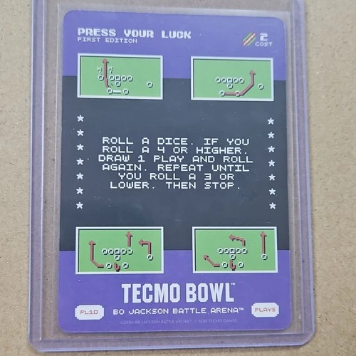 2026 Bo Jackson Battle Arena TECMO BOWL BOBA PL-10 PL10 Press Your Luck SSP
