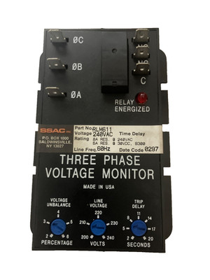 ABB SSAC Three Phase Voltage Monitor RLM8610  380Vac Time Delay 3 PH RLM 8610