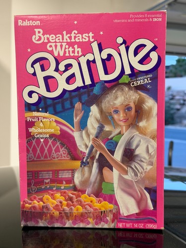 1989 Ralston Breakfast With Barbie Cereal Box SEALED Unopened Dance Club Vintage