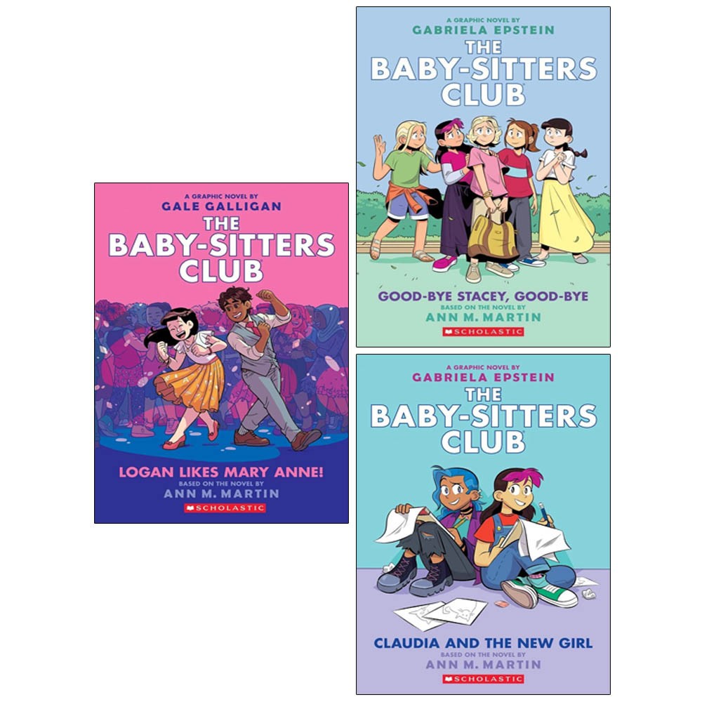 Babysitters Club Graphix 3 Books Collection Set by Ann M. Martin Logan Likes Mar