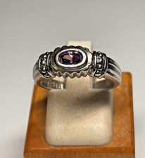 Vintage Sterling Silver Amethyst Solitaire Ring 3.3g Sz 6.25