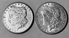 LOT OF 2    MORGAN SILVER DOLLARS  1899 S & 1902 S   AU+ CONDITION