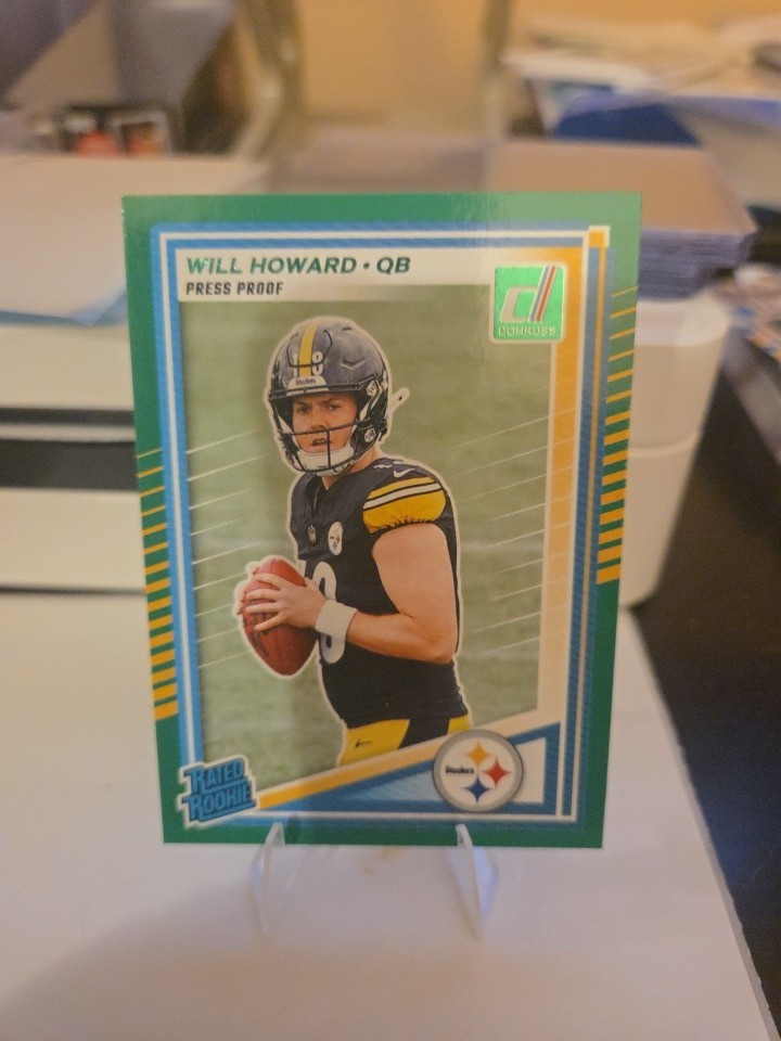 2025 Panini Donruss Rated Rookie #309 Will Howard RC Green Press Proof