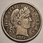 Nicer Low Mintage 1912 P Barber Liberty Dime