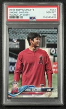 SHOHEI OHTANI PSA 10 2018 TOPPS UPDATE #US1 SP VARIATION WARM-UP SHIRT ROOKIE RC