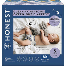 Honest Company Overnight Diapers, Size 5, *80 Count* 0.37 per diaper
