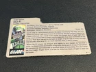 gi joe lot File Card 1986 Sci Fi Great Condition