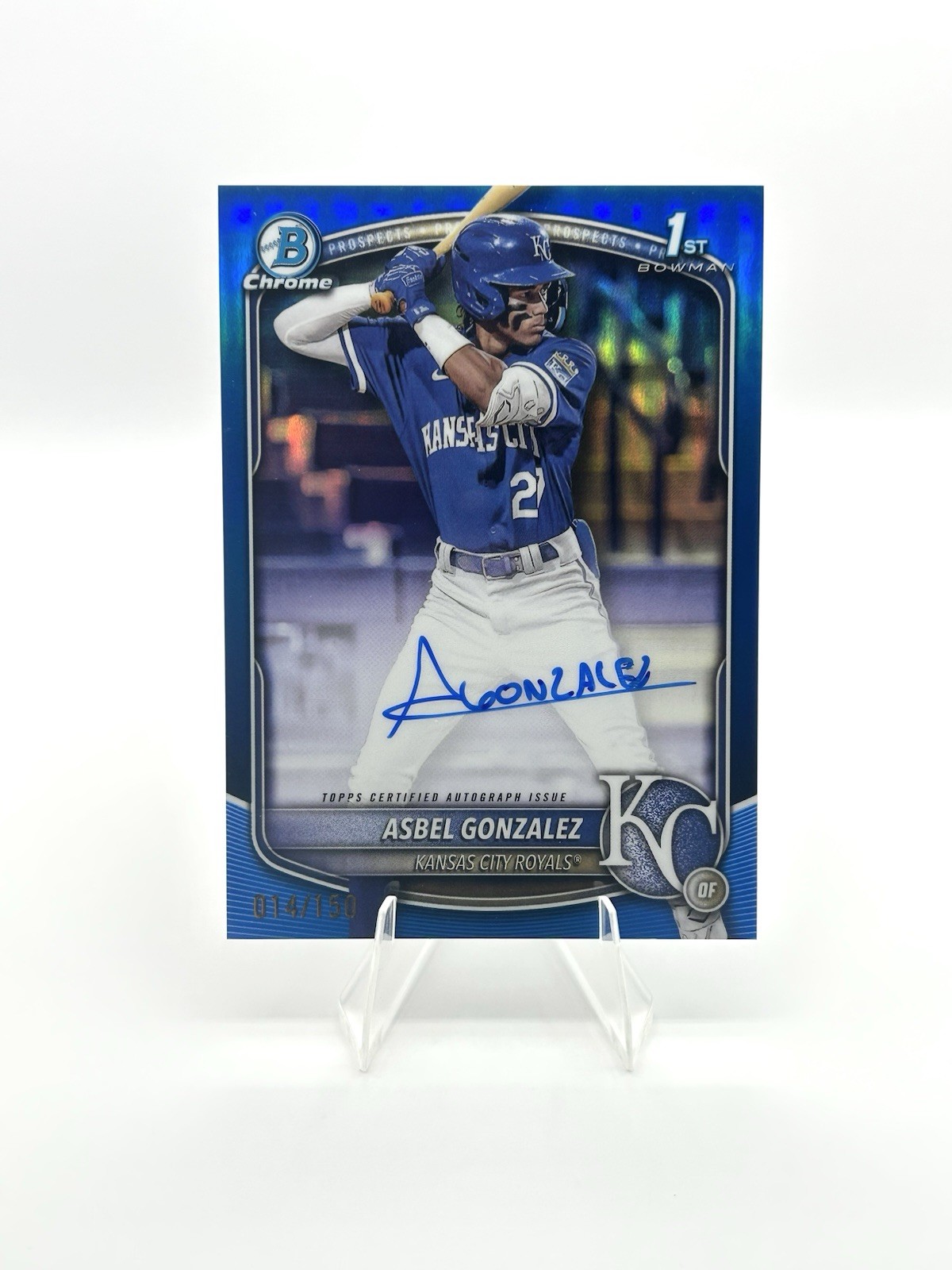 2025 Bowman Chrome Asbel Gonzalez Prospect Autographs Blue /150 #CPA-AG Royals