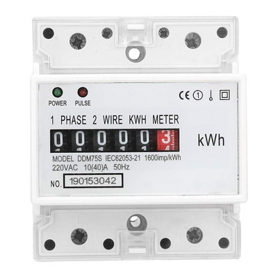 Electric Meter, Kwh Meter, Single Phase 4P LED Din-Rail Electricity Power Consum