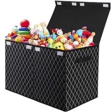Toy Chest Box Storage Bins for 24.5x13x16 Inch Pack of 1 , Rhombus Black