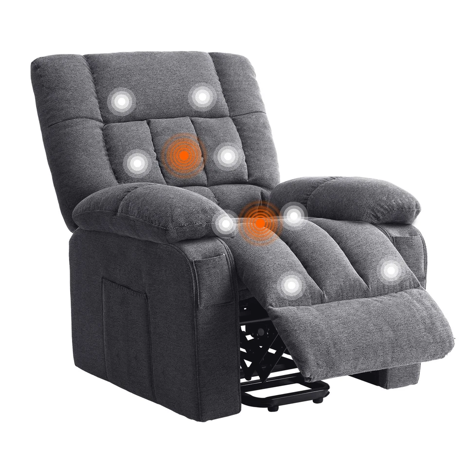 Sofá reclinável Elderly Motor Power Lift com massagem e aquecimento espreguiçadeira elétrica preguiçosa - Imagem 3 de 4