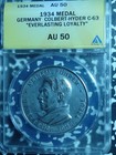 CB191: GERMAN 3rd Reich 1934 Colbert-Hyder C-63,Everlasting Loyalty Medal ANACS — photo 1