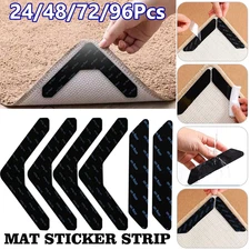 24/96x Anti-Slip Carpet Grippers Mat Stickers Safety Rug Pad for Kitchen Floors