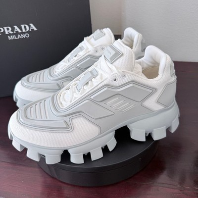 Prada 2EG293 Men's Cloudbust Thunder Sneakers White Trainers Luxury Shoes UK 7